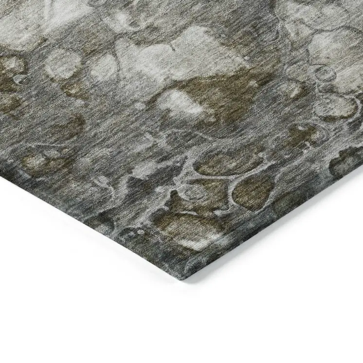 8' X 10' Taupe Abstract Washable Indoor Outdoor Area Rug