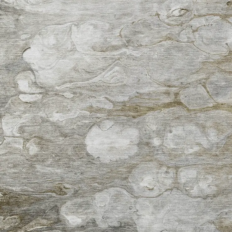 9' X 12' Taupe Abstract Washable Indoor Outdoor Area Rug