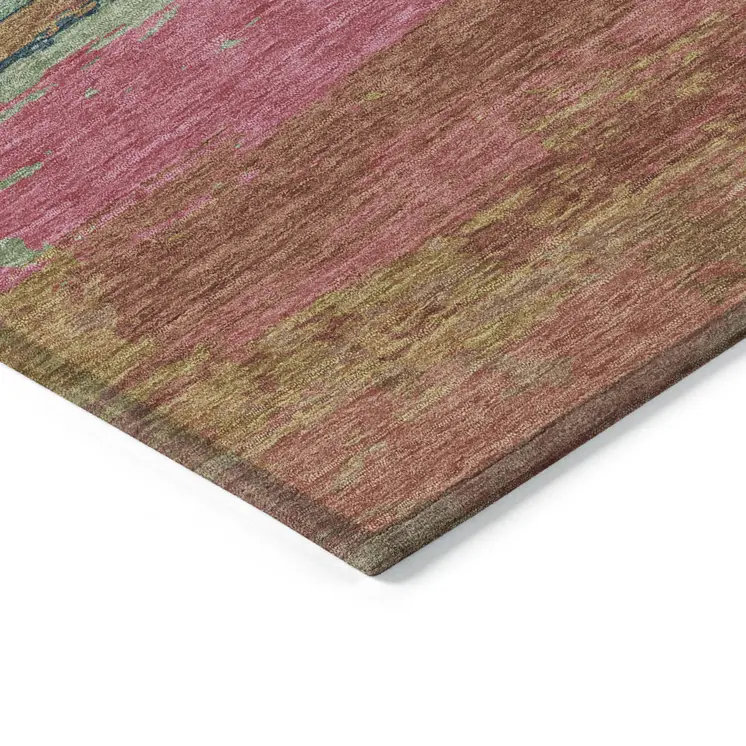 5' X 8' Blush Abstract Washable Indoor Outdoor Area Rug