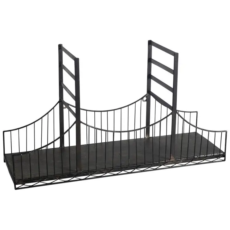 12" Black Metal Novelty Wall Mounted Accent Shelf
