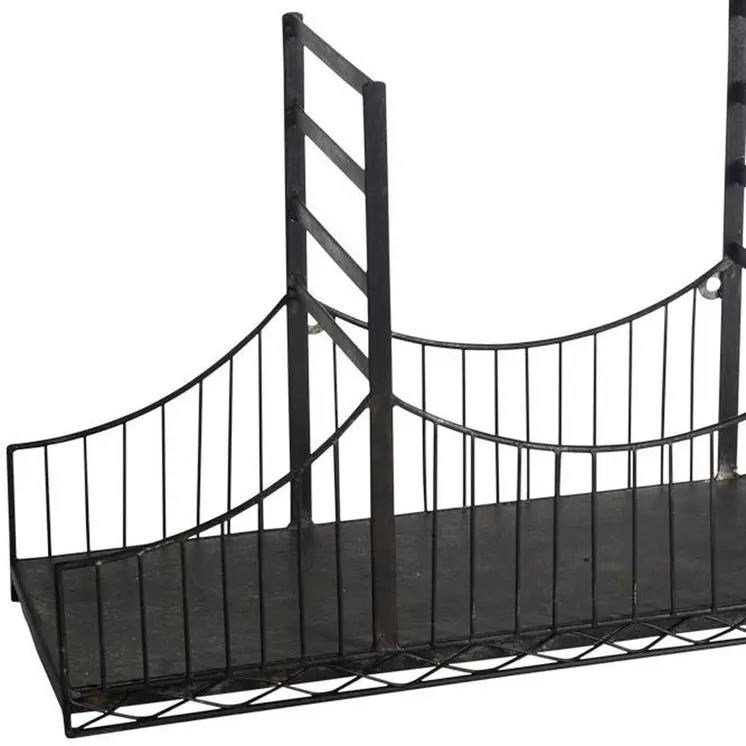 12" Black Metal Novelty Wall Mounted Accent Shelf