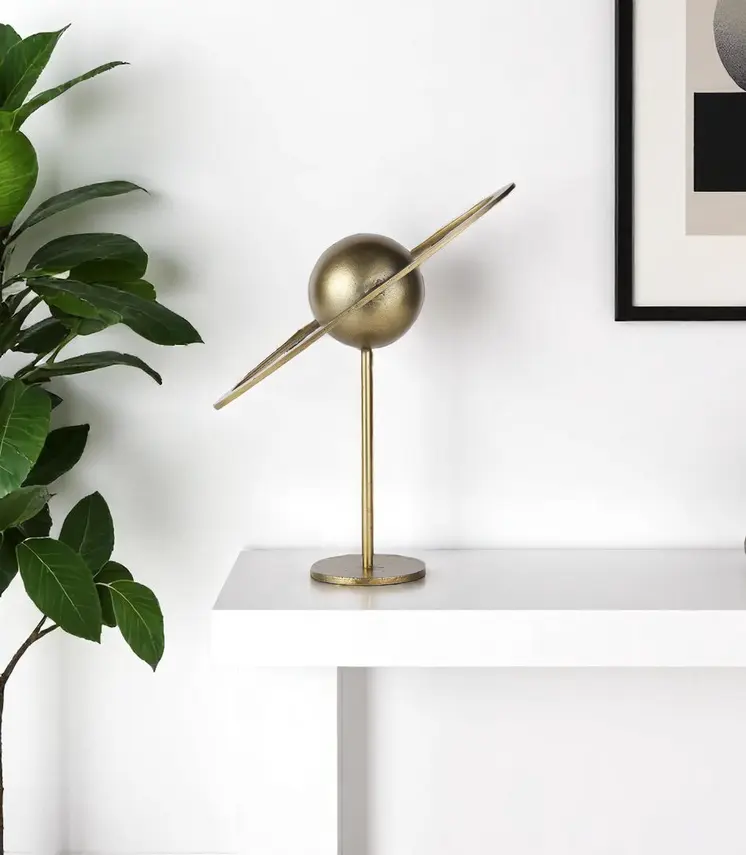 16" Gold Iron Solar System Tabletop Sculpture