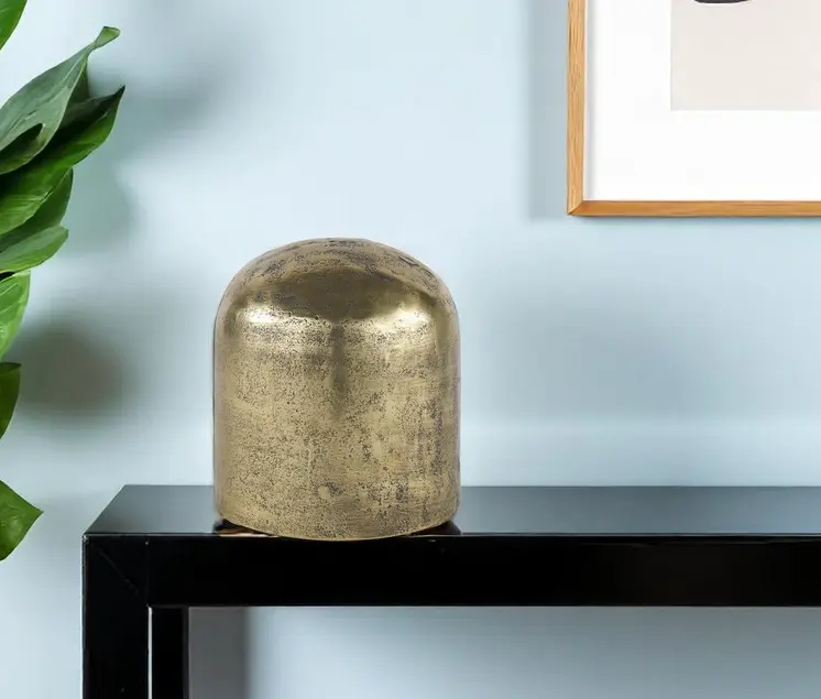 7" Brass Aluminum Tabletop Sculpture