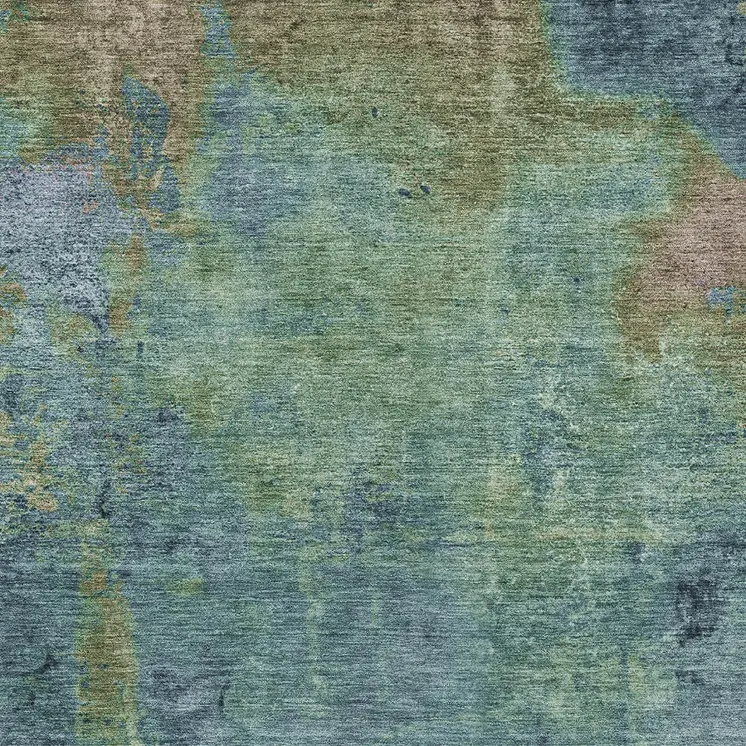 8' X 10' Blue Abstract Washable Indoor Outdoor Area Rug