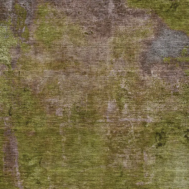 9' X 12' Green Abstract Washable Indoor Outdoor Area Rug