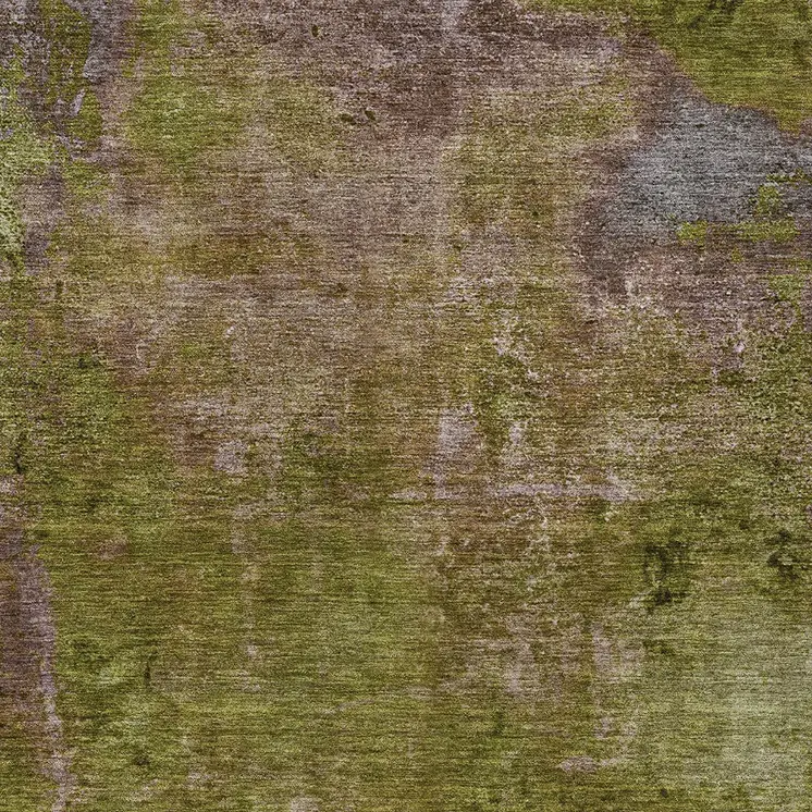 10' X 14' Green Abstract Washable Indoor Outdoor Area Rug