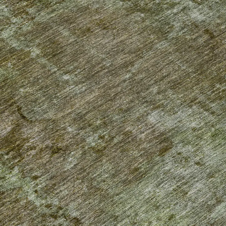 8' Brown Round Abstract Washable Indoor Outdoor Area Rug