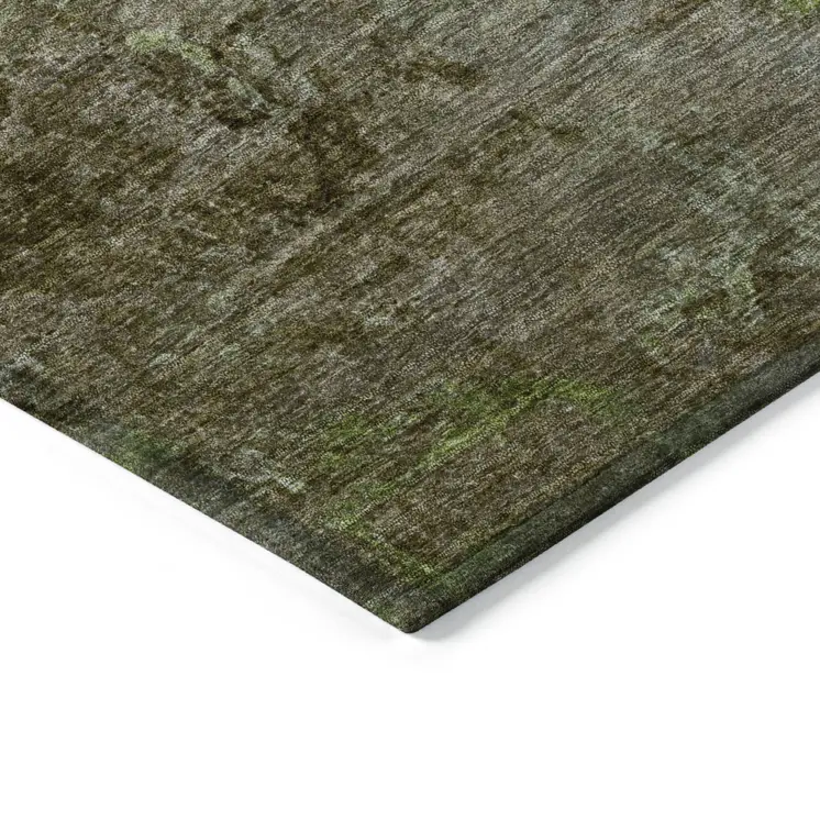 8' X 10' Brown Abstract Washable Indoor Outdoor Area Rug