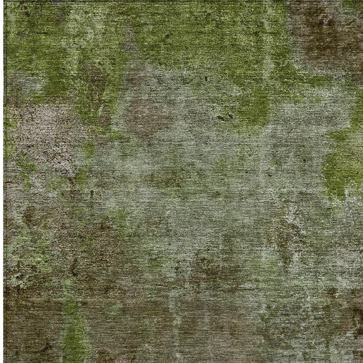 9' X 12' Brown Abstract Washable Indoor Outdoor Area Rug