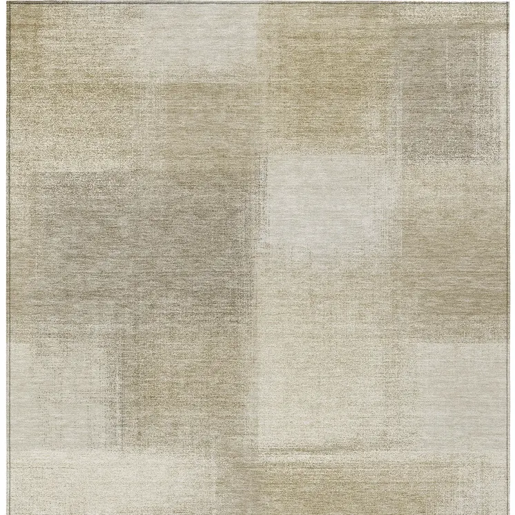 8' X 10' Taupe Geometric Washable Indoor Outdoor Area Rug