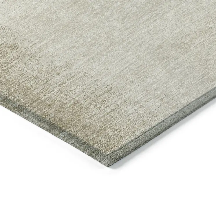 8' X 10' Taupe Geometric Washable Indoor Outdoor Area Rug