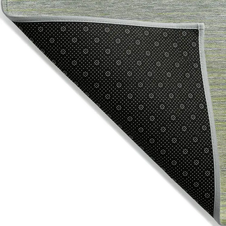 3' X 5' Artichoke Green Striped Washable Indoor Outdoor Area Rug