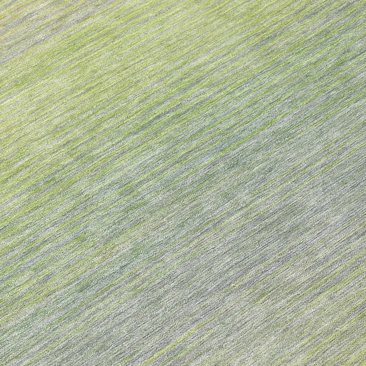 8' Artichoke Green Round Striped Washable Indoor Outdoor Area Rug