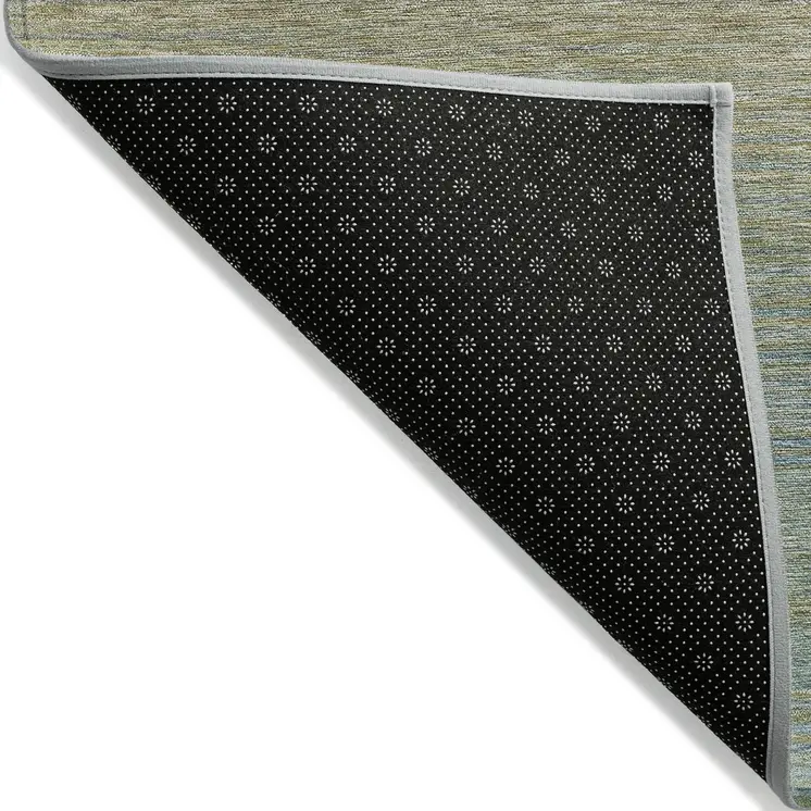 5' X 8' Blue Striped Washable Indoor Outdoor Area Rug
