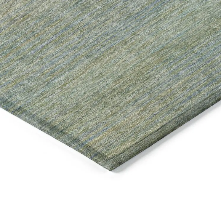 5' X 8' Blue Striped Washable Indoor Outdoor Area Rug