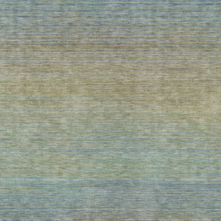 5' X 8' Blue Striped Washable Indoor Outdoor Area Rug