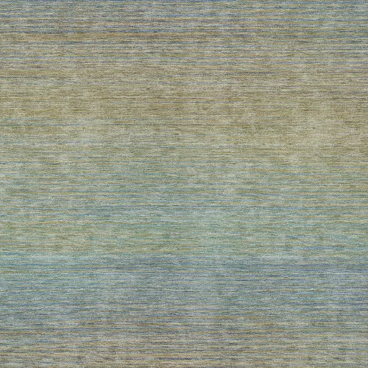 10' X 14' Blue Striped Washable Indoor Outdoor Area Rug