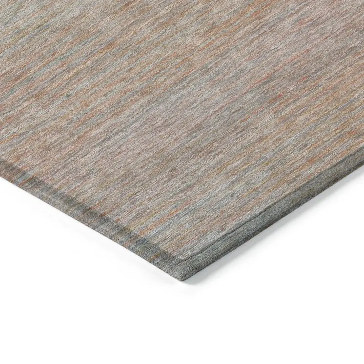 8' X 10' Coral Striped Washable Indoor Outdoor Area Rug