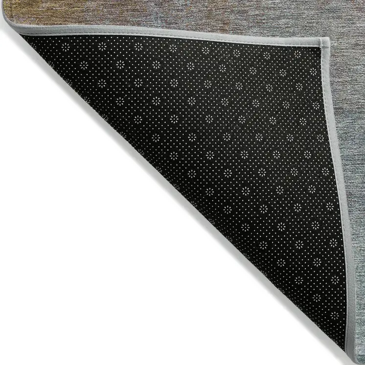 5' X 8' Brown Abstract Washable Indoor Outdoor Area Rug