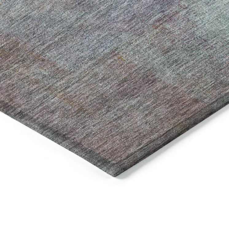 8' Brown Round Abstract Washable Indoor Outdoor Area Rug