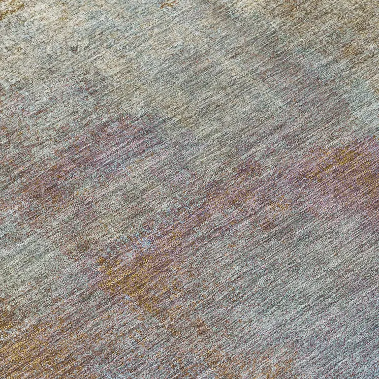 8' Brown Round Abstract Washable Indoor Outdoor Area Rug