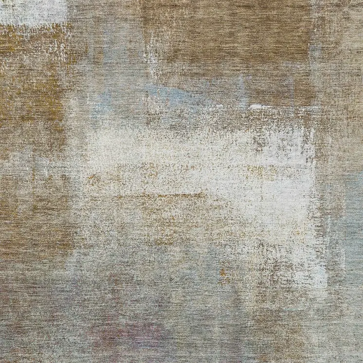 8' X 10' Brown Abstract Washable Indoor Outdoor Area Rug