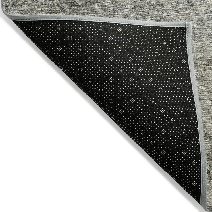 5' X 8' Gray Abstract Washable Indoor Outdoor Area Rug