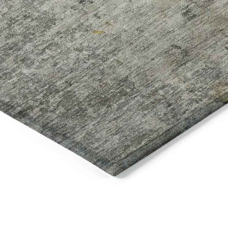 5' X 8' Gray Abstract Washable Indoor Outdoor Area Rug