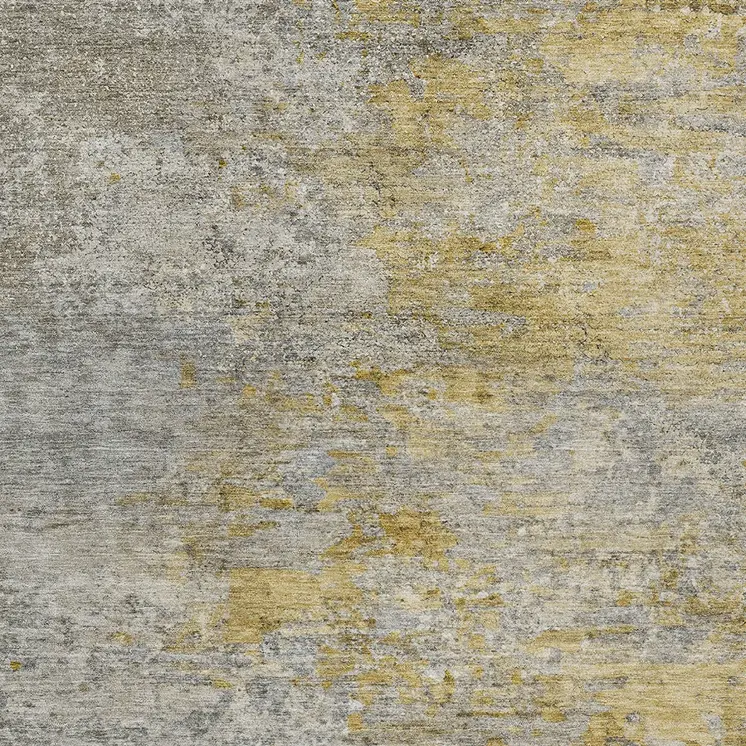 10' X 14' Gray Abstract Washable Indoor Outdoor Area Rug