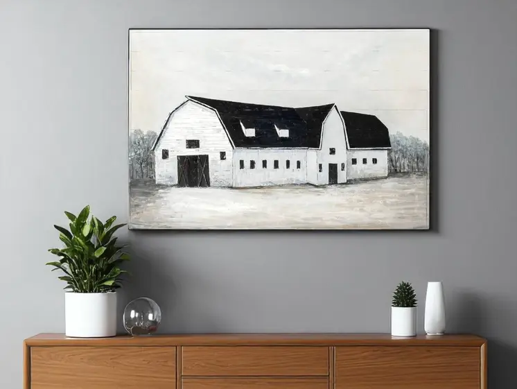 Sawmill Creek II Distressed Unframed Painting Wall Art