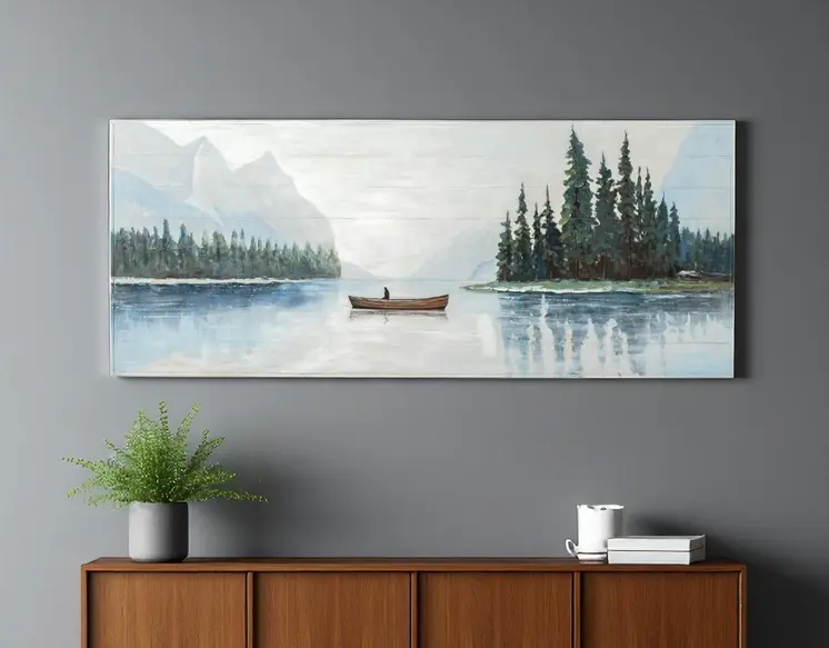 Solitude Hand Painted Distressed Unframed Wall Art