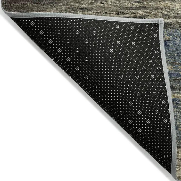 10' X 14' Coffee Abstract Washable Indoor Outdoor Area Rug