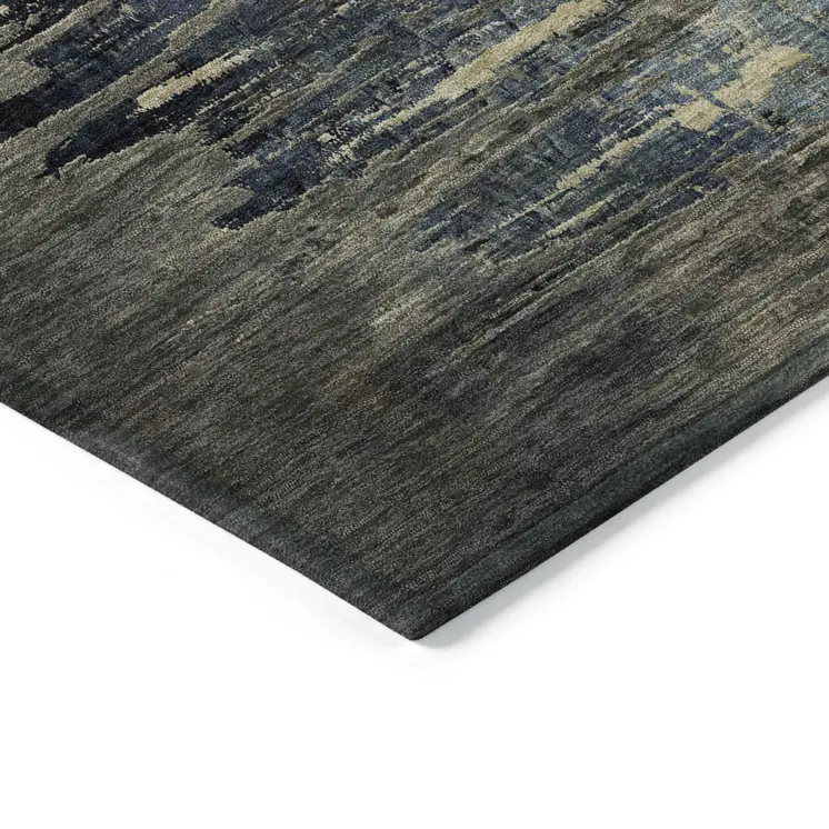 10' X 14' Coffee Abstract Washable Indoor Outdoor Area Rug