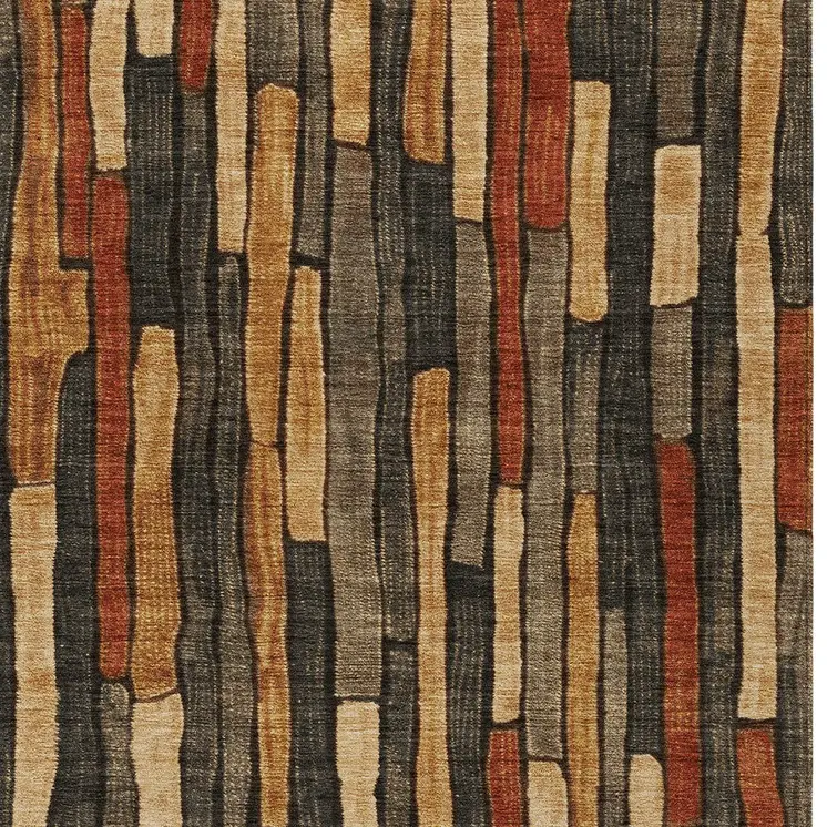10' X 14' Coffee And Brown Striped Washable Indoor Outdoor Area Rug