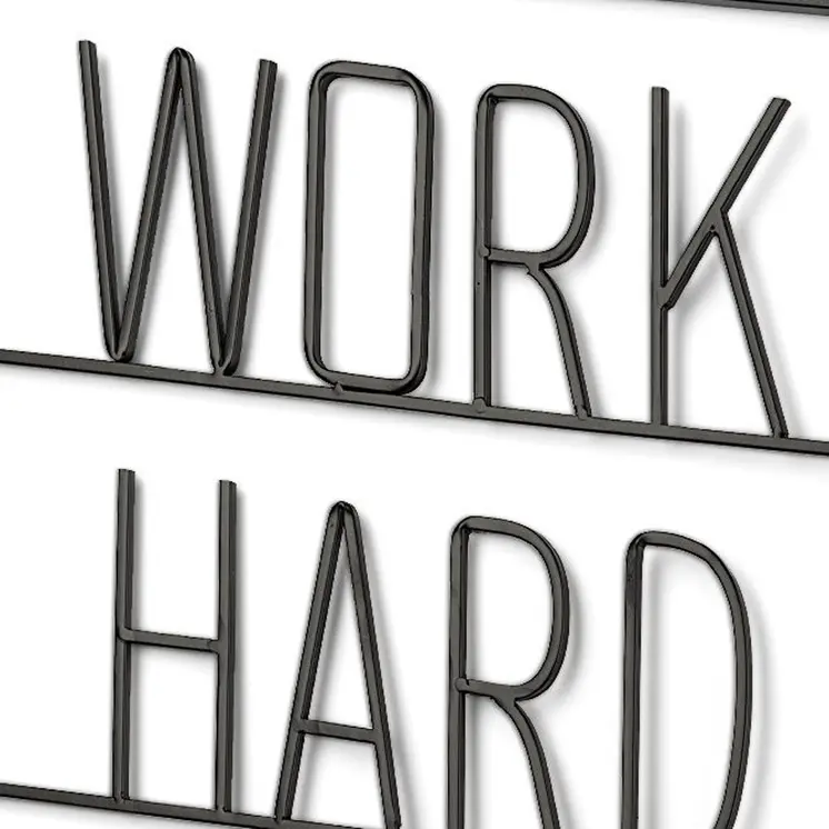 17" X 26" Black Work Hard and Be Nice Metal Wall Decor