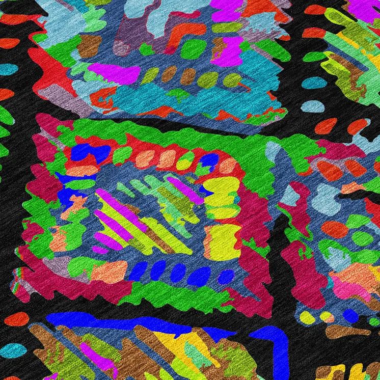 3' X 5' Black Yellow And Green Geometric Washable Indoor Outdoor Area Rug