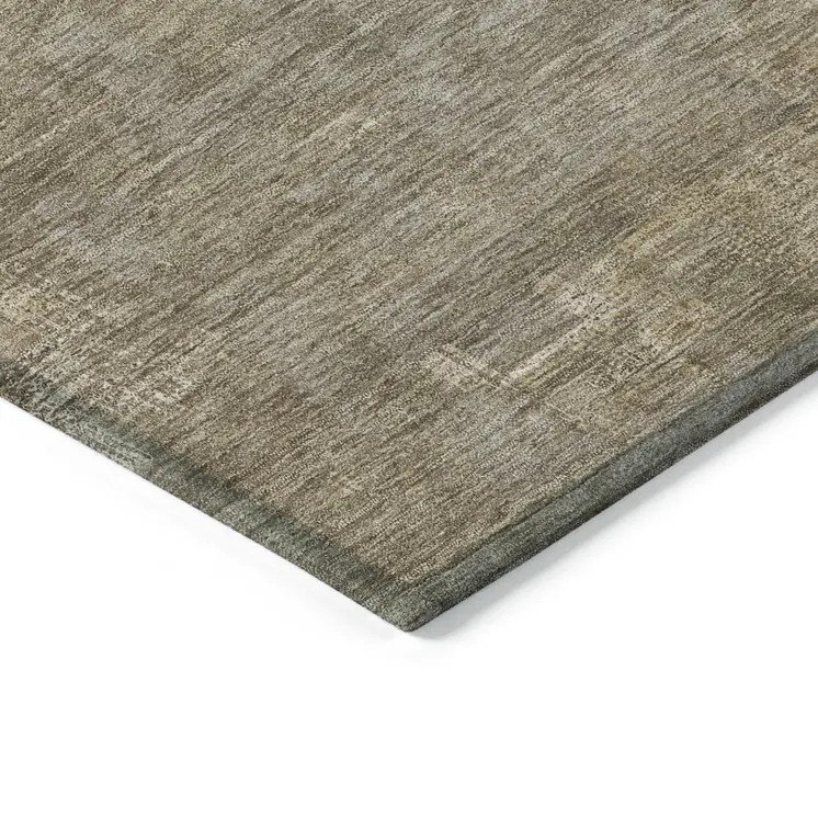 8' X 10' Brown And Beige Abstract Washable Indoor Outdoor Area Rug