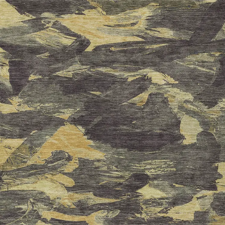 3' X 5' Charcoal And Gray Abstract Washable Indoor Outdoor Area Rug
