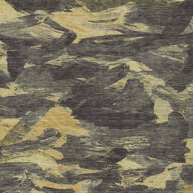 8' X 10' Charcoal And Gray Abstract Washable Indoor Outdoor Area Rug