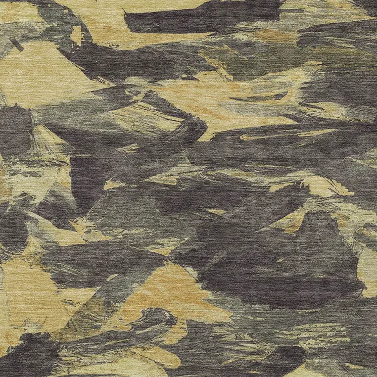 10' X 14' Charcoal And Gray Abstract Washable Indoor Outdoor Area Rug
