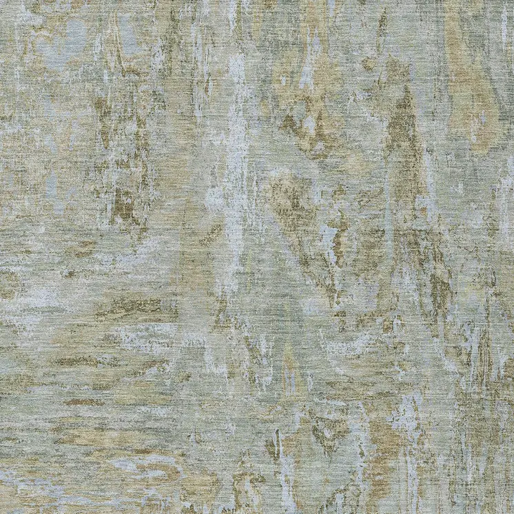 5' X 8' Khaki And Brown Abstract Washable Indoor Outdoor Area Rug