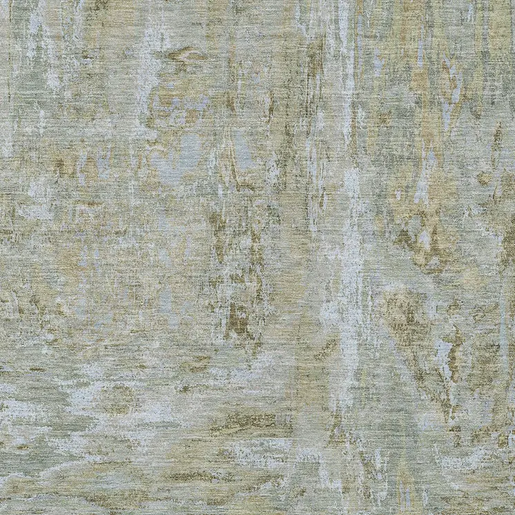 10' X 14' Khaki And Brown Abstract Washable Indoor Outdoor Area Rug