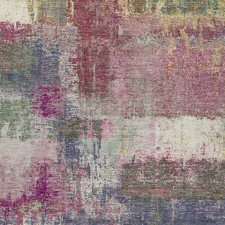 3' X 5' Blush And Pink Abstract Washable Indoor Outdoor Area Rug