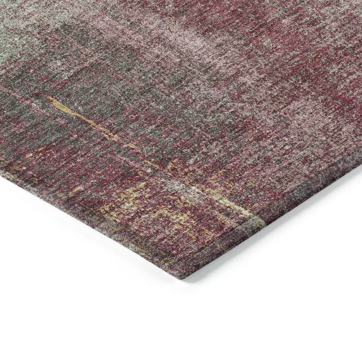 8' X 10' Blush And Pink Abstract Washable Indoor Outdoor Area Rug