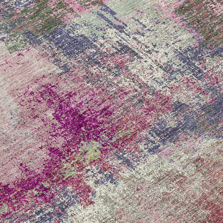 8' X 10' Blush And Pink Abstract Washable Indoor Outdoor Area Rug