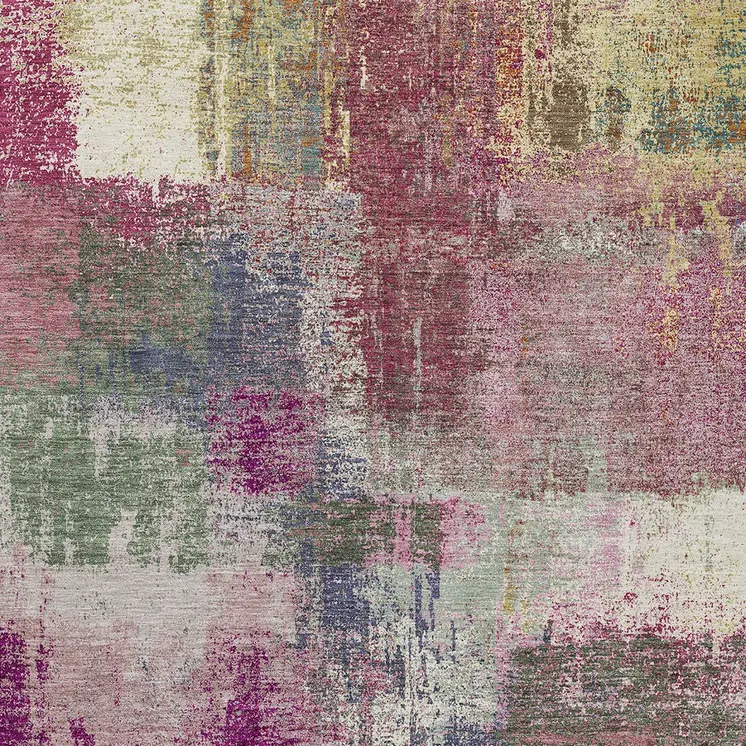 10' X 14' Blush And Pink Abstract Washable Indoor Outdoor Area Rug