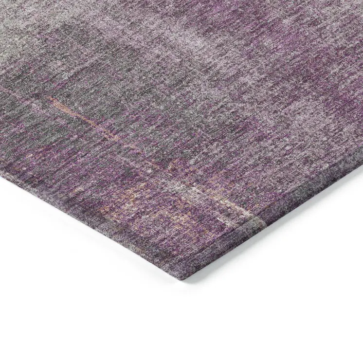 8' X 10' Lavender And Purple Abstract Washable Indoor Outdoor Area Rug