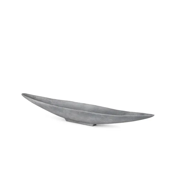 32" Gray Cast Aluminum Oval Centerpiece Bowl