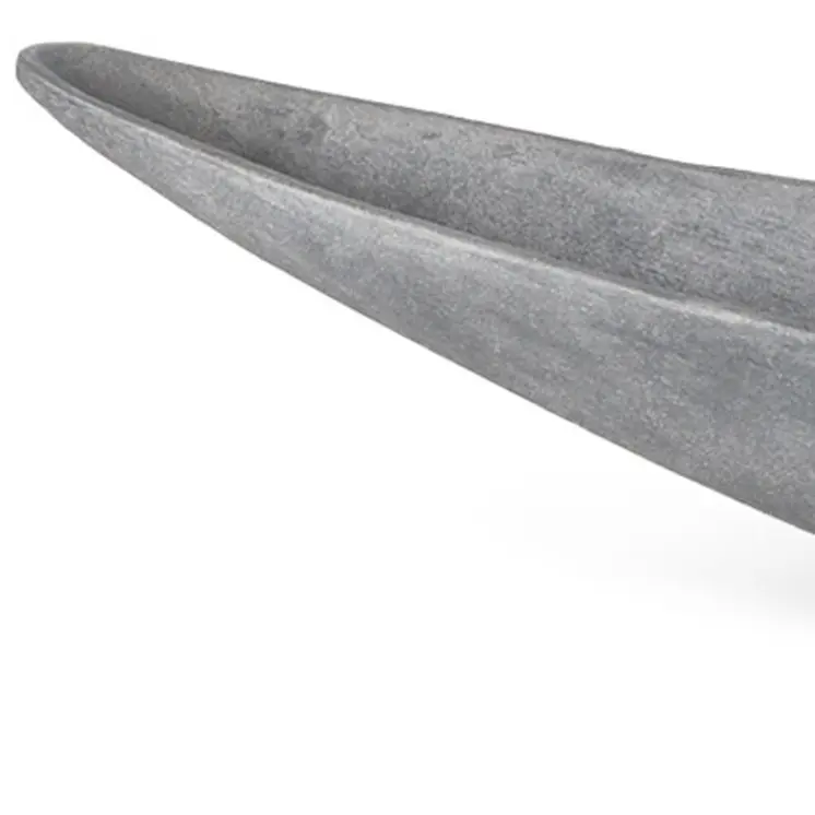 32" Gray Cast Aluminum Oval Centerpiece Bowl