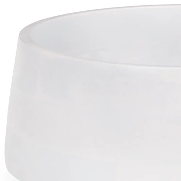 14" White Wood Round Centerpiece Bowl